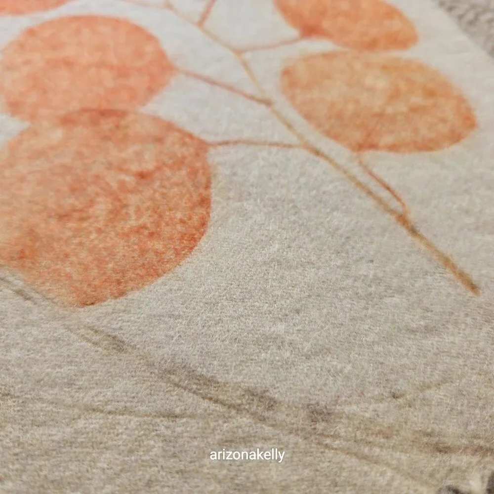 NWOT Handmade Wool Scarf Botanical Natural Dye Plants Eco Print Mayumix Designs